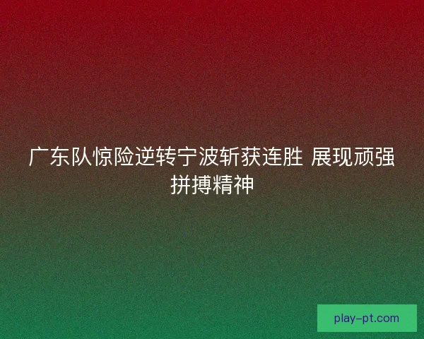 广东队惊险逆转宁波斩获连胜 展现顽强拼搏精神