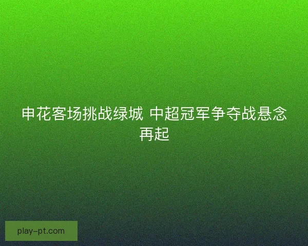 申花客场挑战绿城 中超冠军争夺战悬念再起